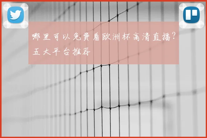 哪里可以免费看欧洲杯高清直播？五大平台推荐